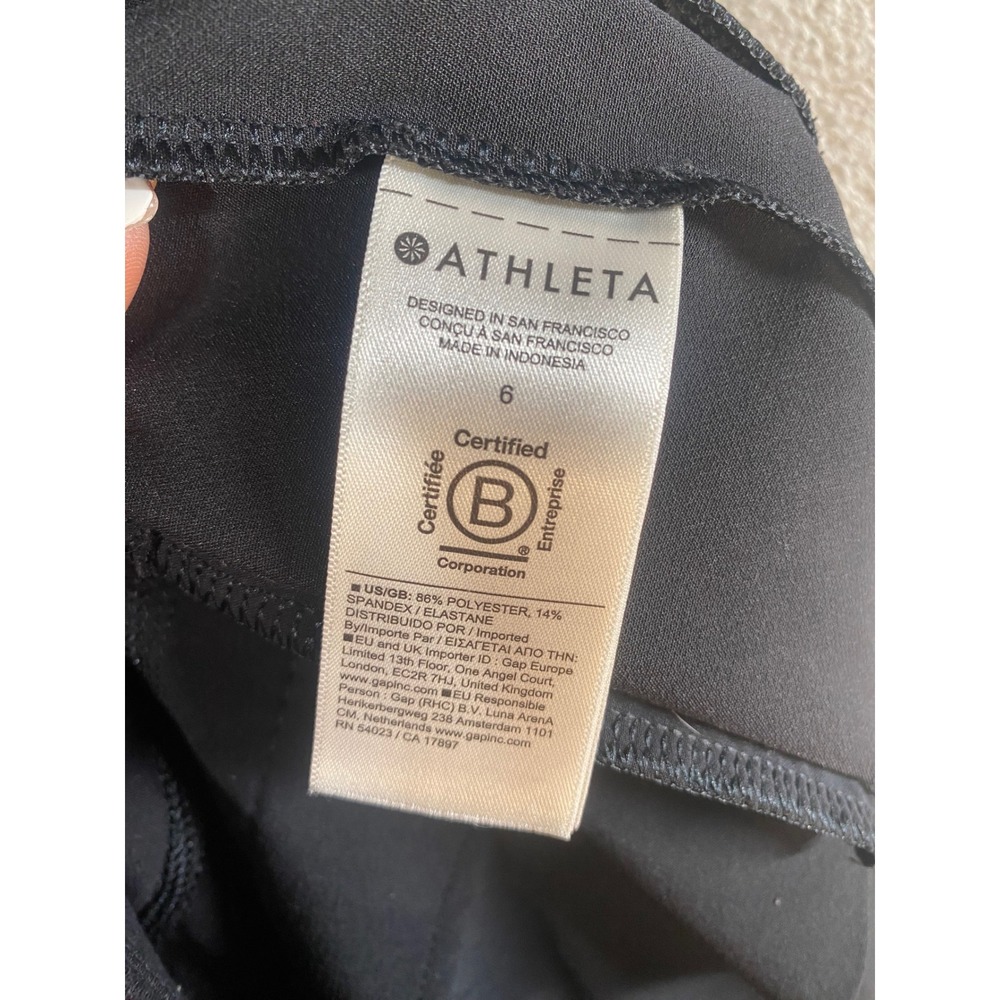 Athleta Brooklyn Ankle Pant Womens 6 Black High Rise Slim Travel Trousers - Picture 4 of 7